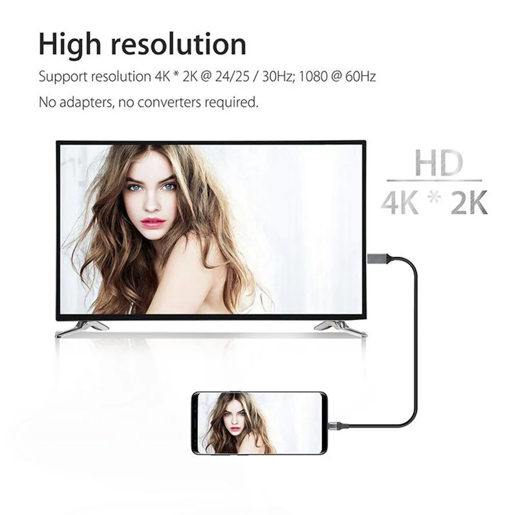 Type-C to HDMI HDTV 4K For Samsung Galaxy Note 8 9 S10  Plus Type C To HDMI Cable Adapter