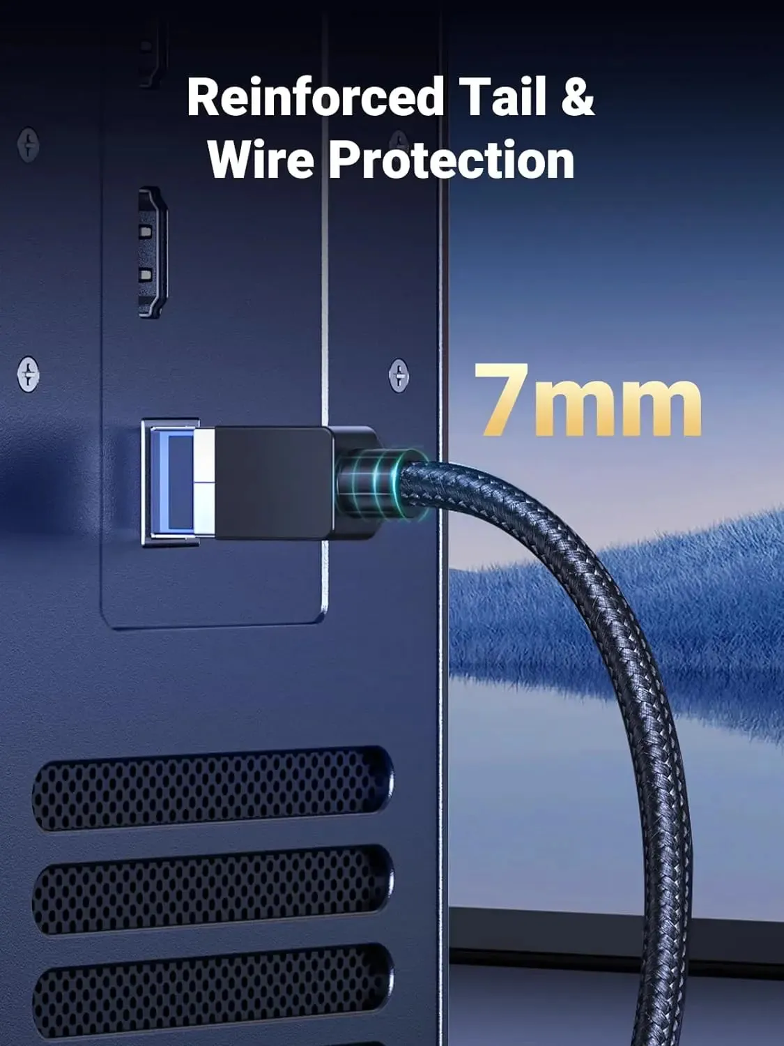 UGREEN 6FT /2M Cat 8  High Speed Braided Ethernet Cable, 40Gbps 2000Mhz Network Cord, RJ45 Shielded Indoor Heavy Duty LAN Cables Compatible for Gaming PC PS5 PS4 PS3 Xbox Modem Router (80431)