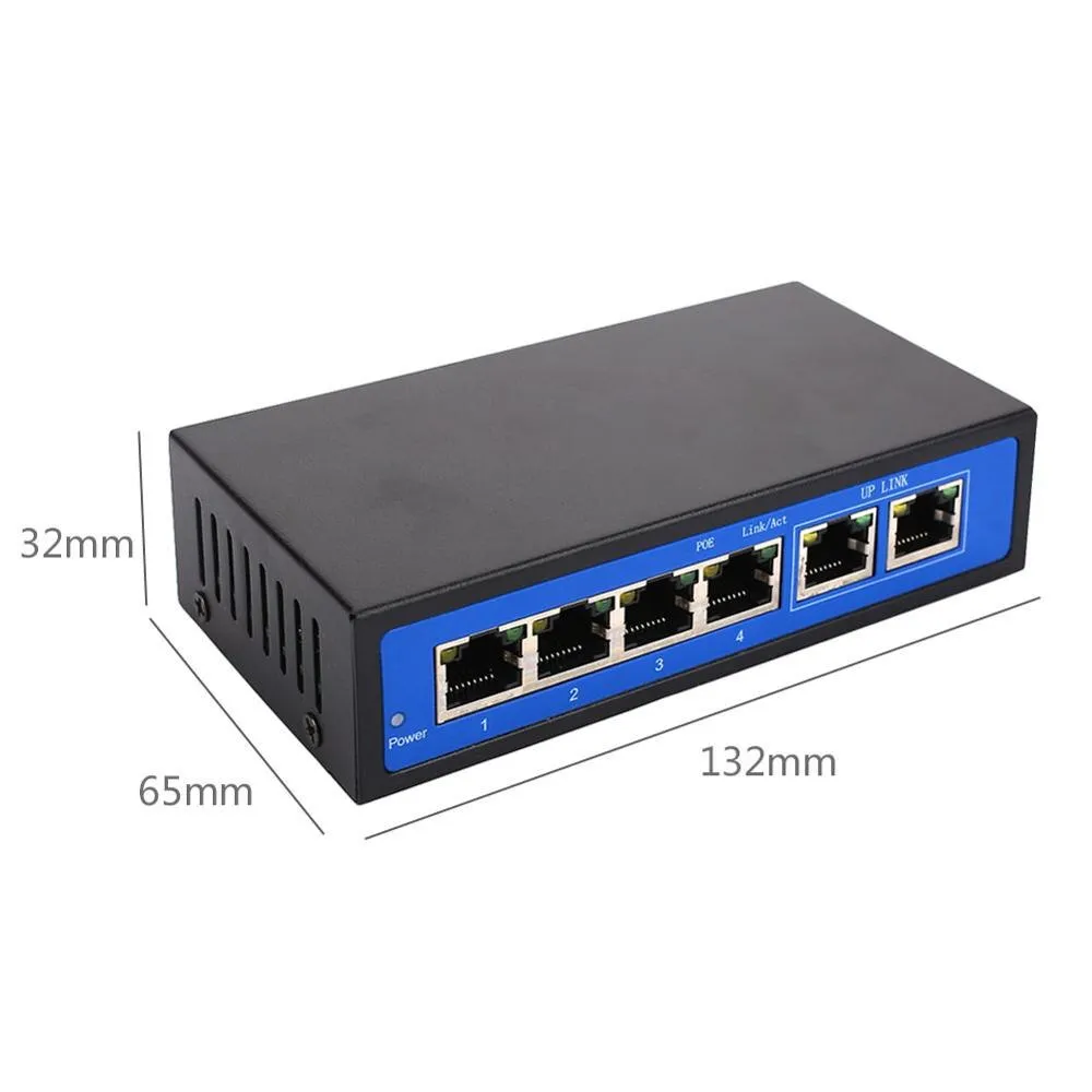 Universal POE Ethernet Switch IP Phone Home Router 4 2 Ports RJ45 250M Wireless AP Enterprise Networking CCTV Security IP camera