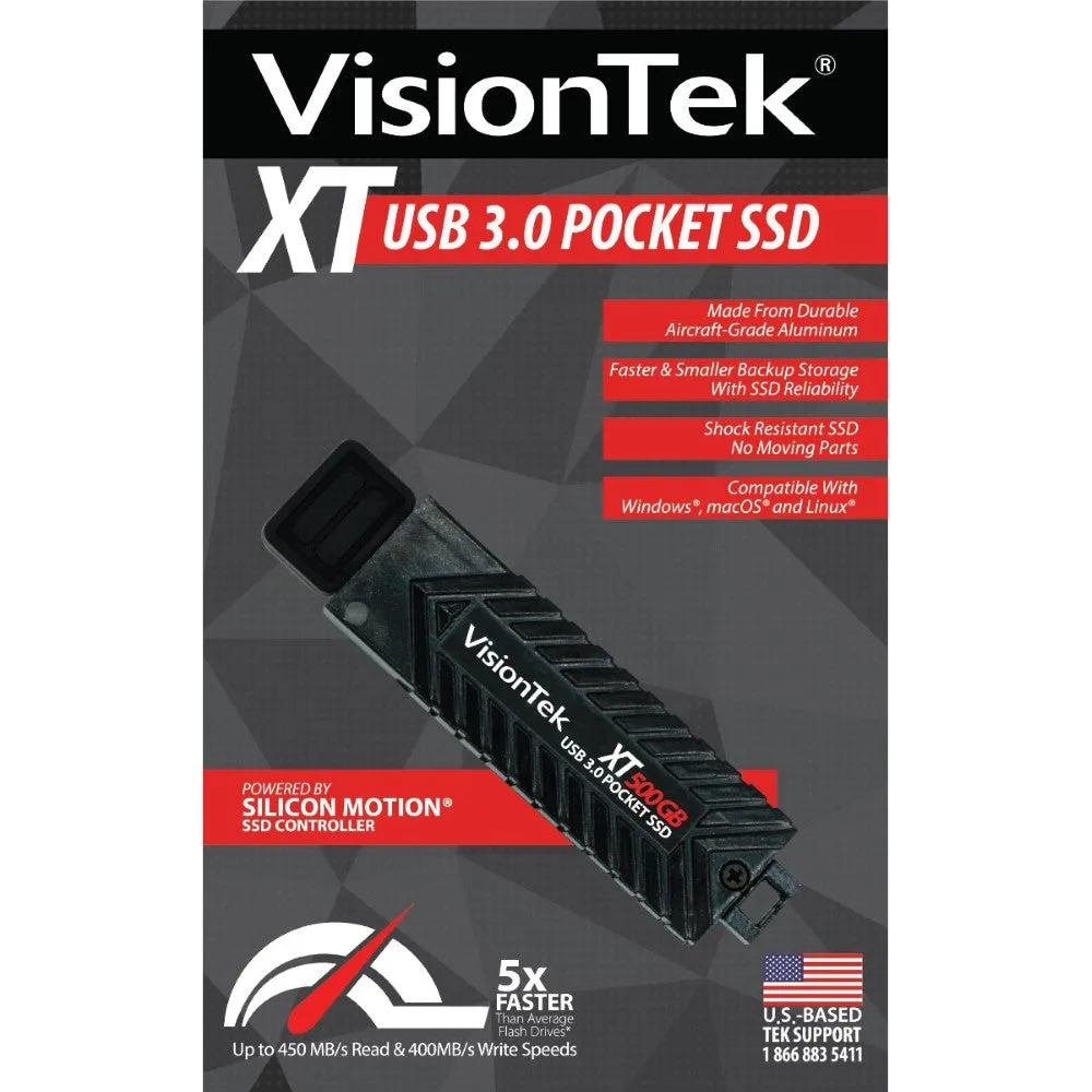 VisionTek 500GB XT USB 3.0 Pocket SSD