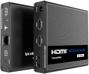 WeJupit 4K@60Hz HDMI Extender by Single Cat6/6A/7, 230Ft Zero Latecny Uncompressed Transmitter and Receiver, HDR 18Gbps, HDMI Loop-Out, Two Way IR, Optical Audio Output (WJEXT70-1)