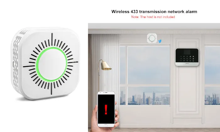 Wireless Smoke Detector 433MHz Fire Security Alarm